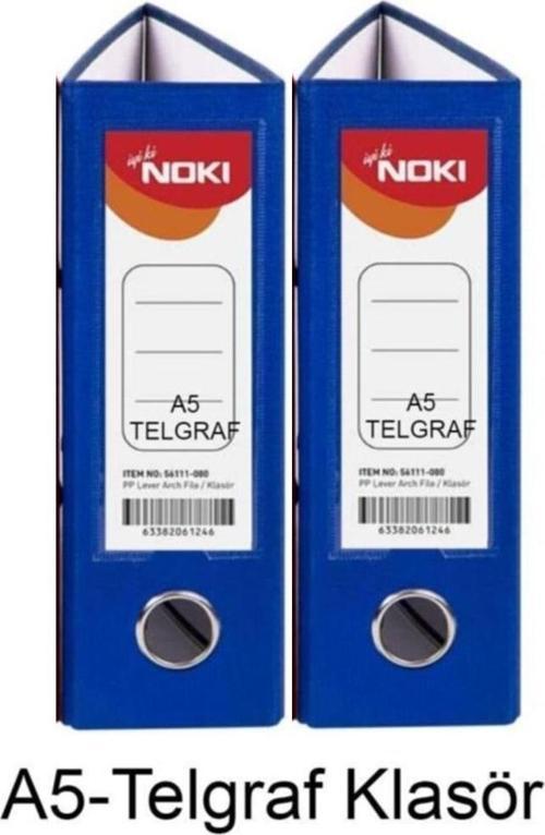 Telgraf Klasör Mavi Geniş A5 Plastik 2 Adet