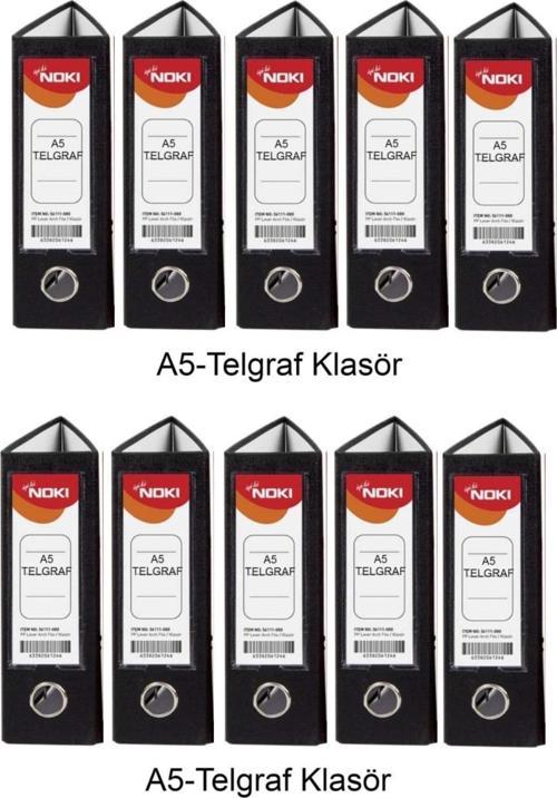 Telgraf Klasör Siyah Geniş A5 Plastik 10 Adet