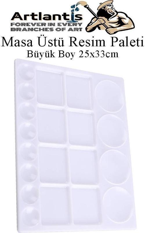 Masa Üstü Resim Paleti 1 Adet 20 Hazneli Boya Paleti 25X33 cm Sanatsal Boyalar İçin Büyük Palet Akrilik Boya Yağlı Boya 