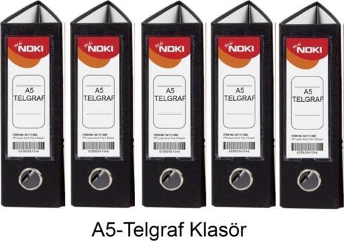 Telgraf Klasör Siyah Geniş A5 Plastik 5 Adet