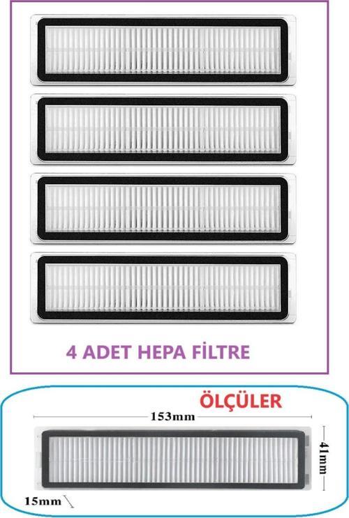 Dreame D9 Max D10S Pro Uyumlu Hepa Filtre 4 Adet