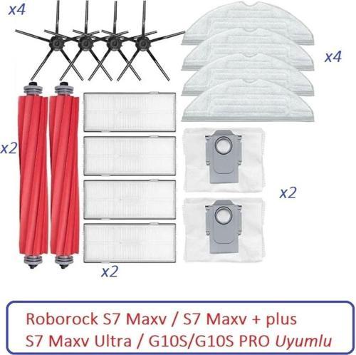 Roborock S7 Maxv / S7 Maxv + Plus/ S7 Maxv Ultra / G10S/G10S Pro Uyumlu Yedek Set