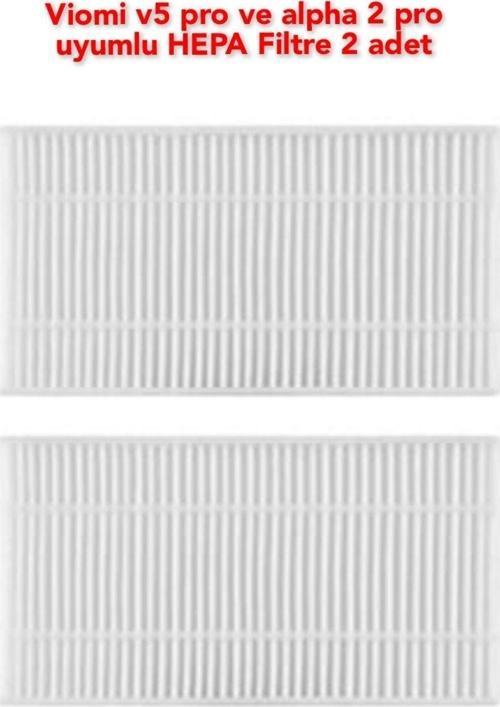 Viomi V5 Pro Ve Alpha 2 Pro Uyumlu 2 Adet Hepa Filtre