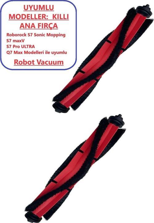 Roborock Q7 Max S7 Sonic Mopping S7 Pro Ultra Uyumlu Kıl Ana Fırça 2 Adet