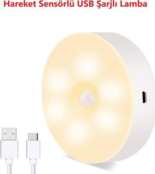 Led Gece Lambası Hareket Sensörü Şarj Edilebilir Duvara Monte Lamba Merdiven Koridor