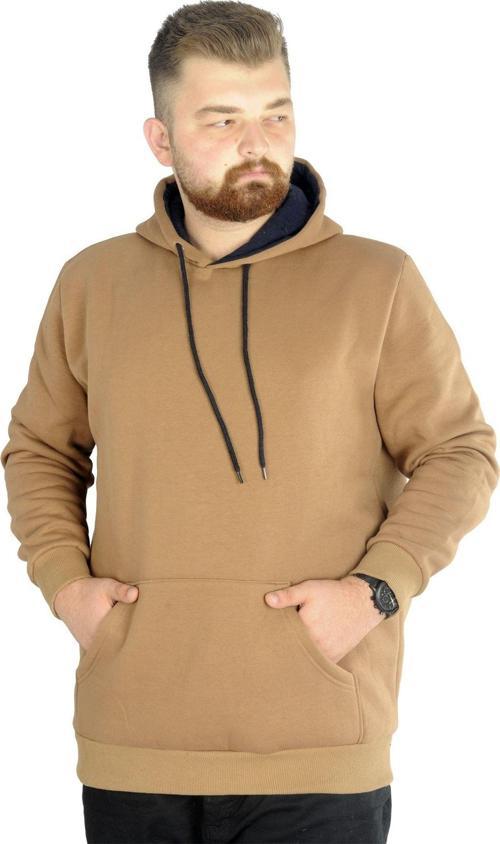 Erkek Sweatshirt Kapşonlu Pocket Basic 20562 Sütlükahve