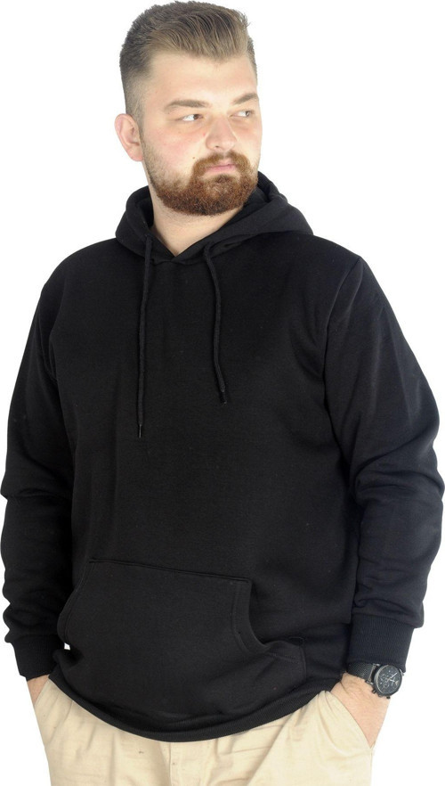 Erkek Sweatshirt Kapşonlu Kanguru Pocket Basic 20562 Siyah