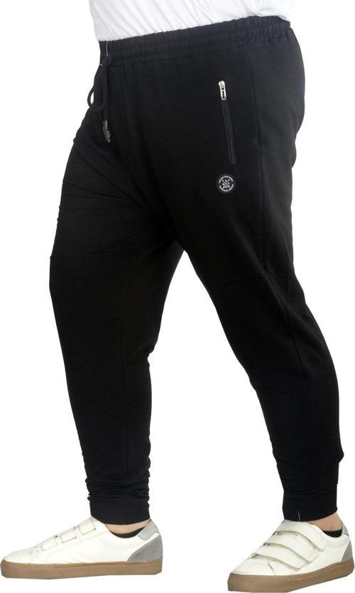 Büyük Beden Eşofman Altı Darpaça Zippered 22501 Siyah