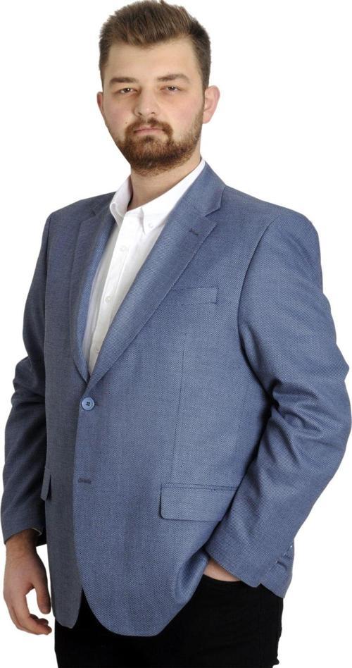 Büyük Beden Erkek Ceket Blazer Perfetto Plus 21022 Indigo