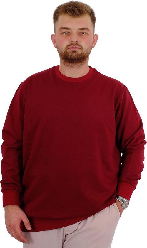 Büyük Beden Erkek Bisiklet Yaka Basic Sweatshirt U24174 Bordo