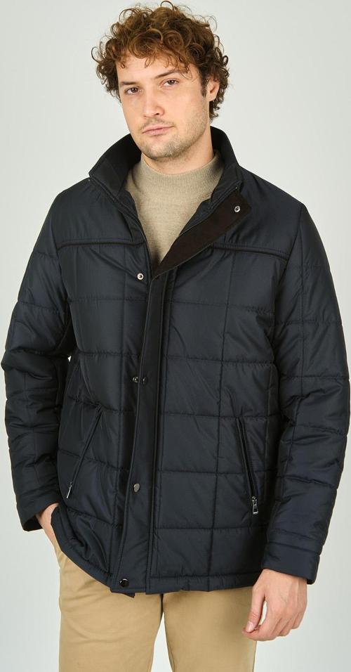 Erkek İçi Kürklü Dik Yaka Fermuar ve Çıtçıt Kapamalı Mont Kaban 4000 Lacivert