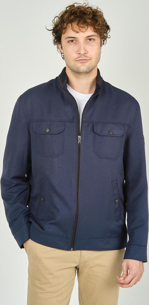 Erkek Hakim Yaka Cep Detaylı Mevsimlik Spor Mont 2734 Lacivert