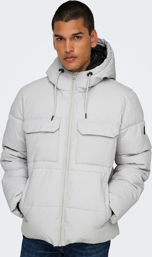 Erkek Onselıjah Kapüşonlu Rüzgar Geçirmez Mont 22029661 Taş