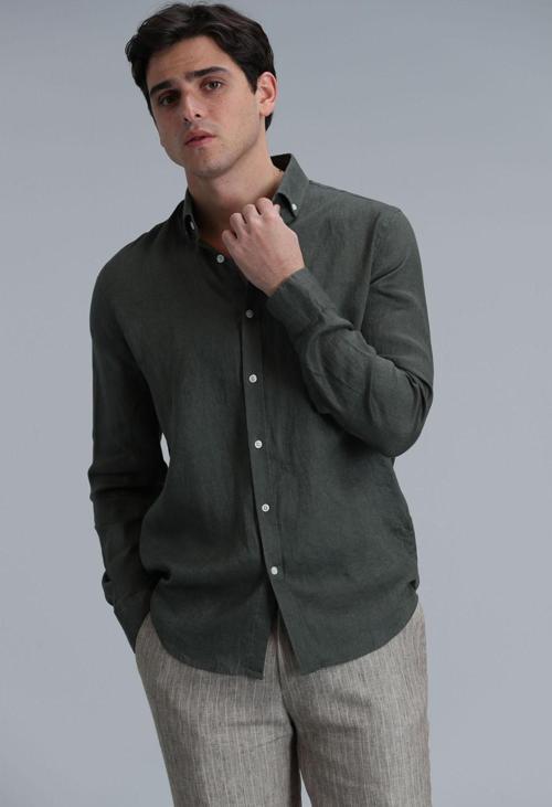 Erkek Pitaya Basic Comfort Fit Gömlek 111010611 Haki