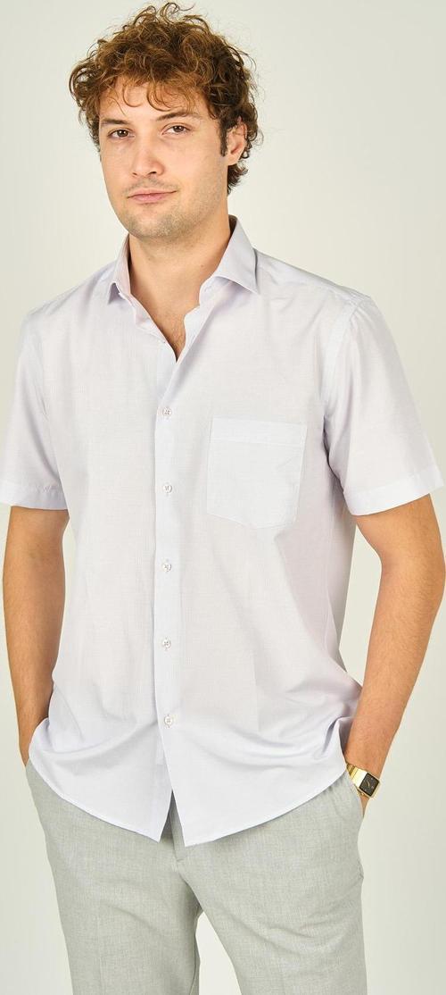 Erkek Kısa Kollu Tek Cepli Gömlek 9413 Lila