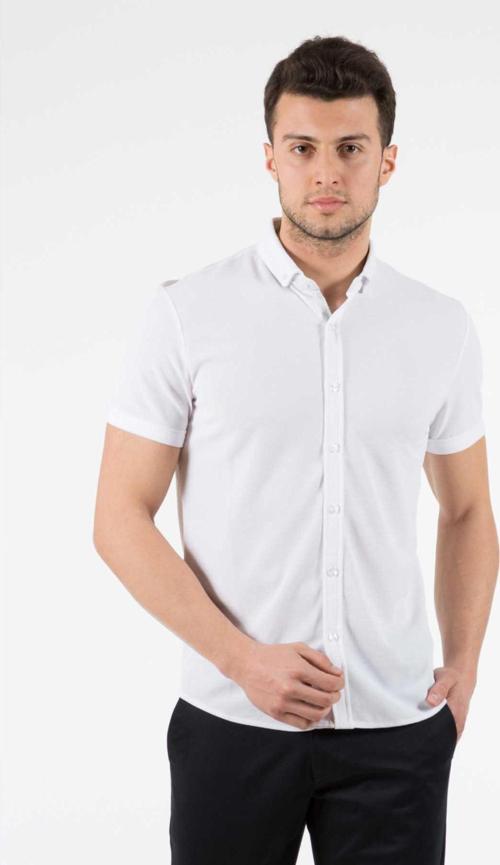 Erkek Slim Fit Gömlek 12301 Beyaz