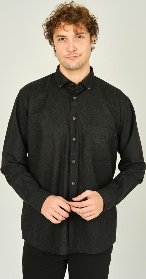Erkek Uzun Kollu Tek Cepli %100 Pamuk Gömlek 4100 Antrasit