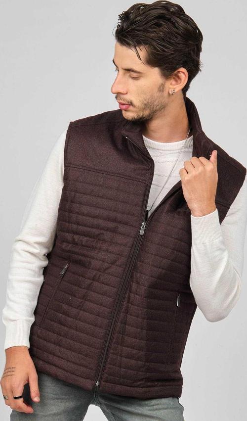 Erkek İçi Kürklü Cep Detaylı Yelek 492913 Bordo