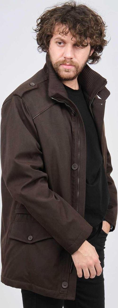 Erkek Dik Yaka Omuz Apoletli Kaban 0620592 Kahverengi