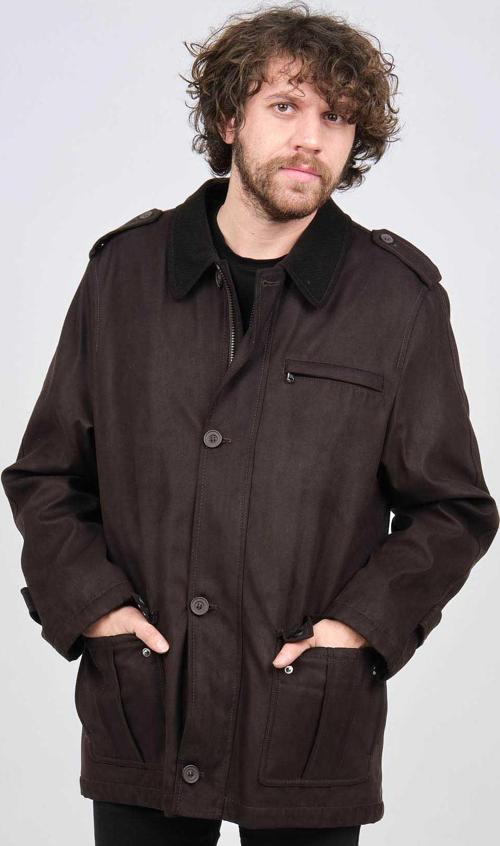 Erkek Yakalı Klasik Kaban 0620814 Koyu Kahve