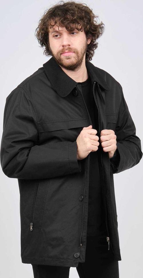 Erkek Kumaş Yakalı Klasik Kaban 0620895 Siyah