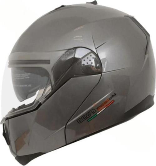 Beon B700 Full Face Çene Açılır Güneş Vizörlü Motosiklet Kaskı XL Beden Gri