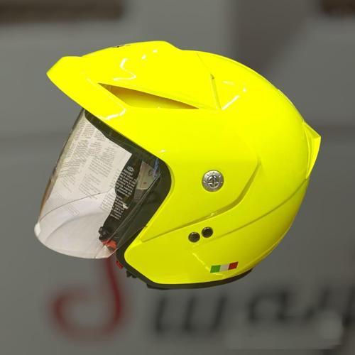 707 Açık Yarı Camlı Elektrikli Bisiklet Motosiklet Scooter Kaskı S Beden Sarı