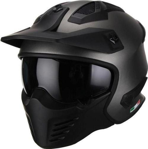 726X Tokyo Full Face Çene Çıkan Kapalı Motosiklet Kaskı S Beden Siyah
