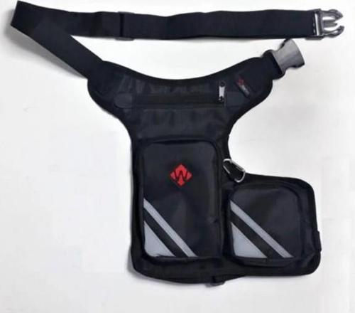Windtech Çift Bölmeli Motosiklet Bel Ve Bacak Çantası Siyah 