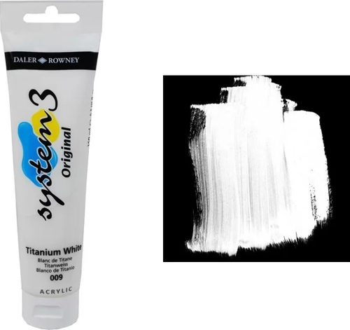 System 3 Akrilik Boya 150ml 009 Titanium White