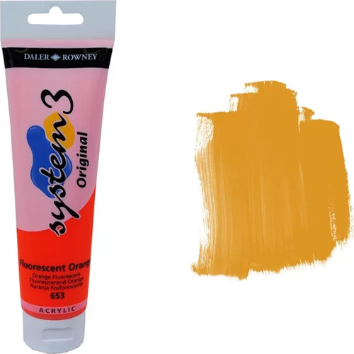 System 3 Akrilik Boya 150ml 653 Fluorescent Orange
