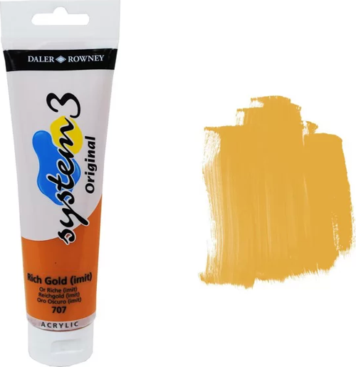 System 3 Akrilik Boya 150ml 707 Rich Gold