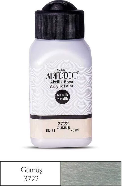 Akrilik Boya Metalik 75 ml Gümüş
