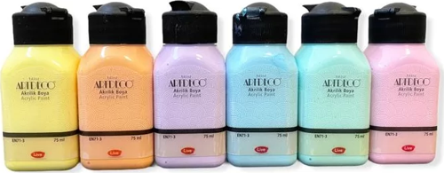 70I-AS2 AKRİLİK BOYA PASTEL RENKLER SETİ 6x75ml