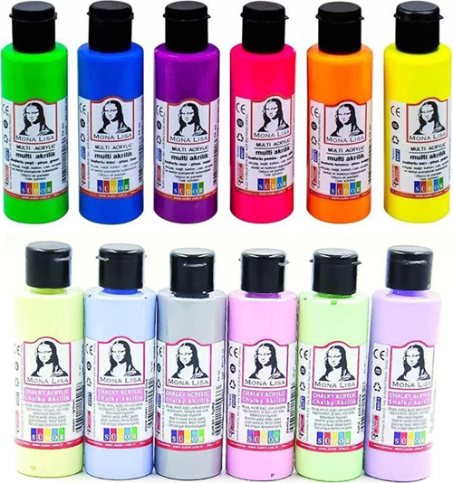 Monalisa Akrilik 12 Renk X 22ml Neon + Pastel Ml124