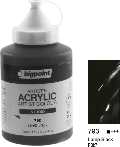 Akrilik Boya 500 ml Lamp Black 793