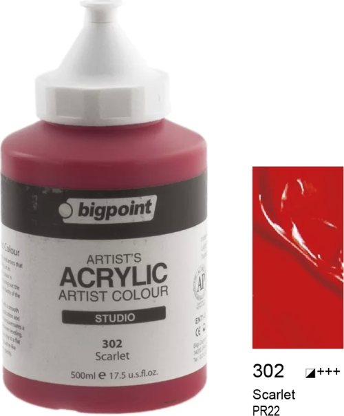 Akrilik Boya 500 ml Scarlet 302