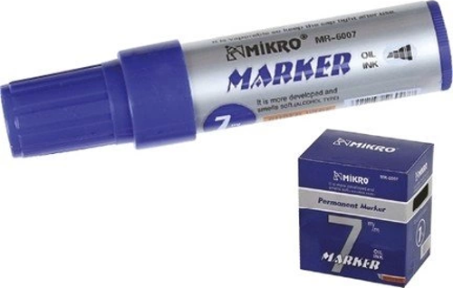 MR-6007 JUMBO PERMANENT MARKÖR KOLİ KALEMİ KESİK UÇ 7mm MAVİ