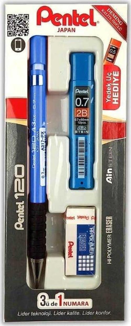 Versatil Kalem + Silgi + Min 3'lü Set 0.7 mm A317-3CS