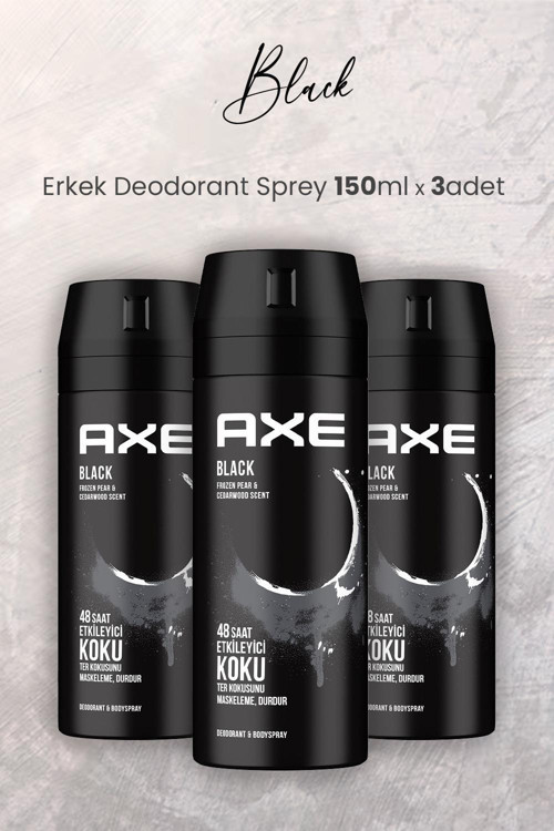 Black Erkek Deodorant Sprey 150 ml x 3 Adet