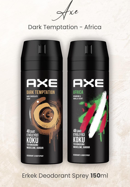 Erkek Deodorant Sprey Dark Temptation ve Africa 150 ml
