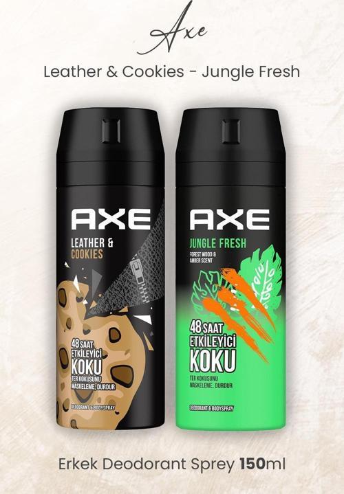 Erkek Deodorant Sprey Leather & Cookies ve Jungle Fresh 150 ml