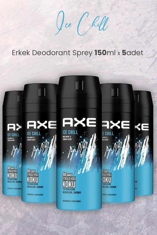 Ice Chill Erkek Deodorant Sprey 150 ml x 5 Adet