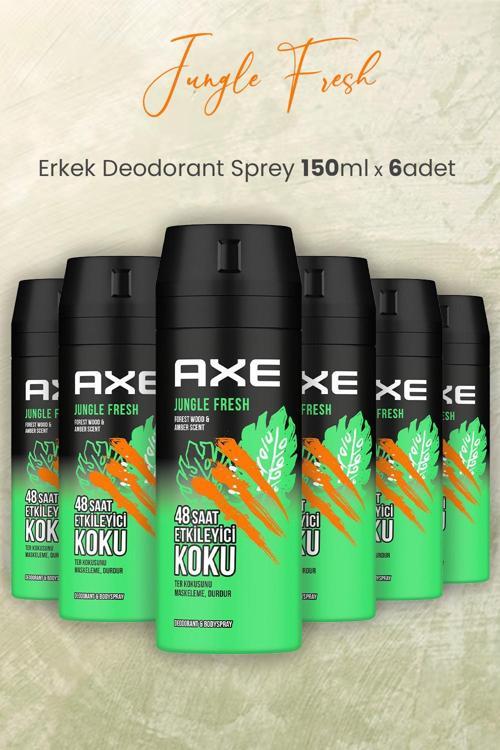 Jungle Fresh Erkek Deodorant Sprey 150 ml x 6 Adet