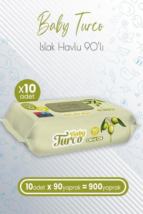 Bebek Islak Havlu Olive Oil 90' lı x 10 Adet (900 Yaprak)