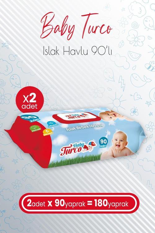 Islak Bebek Havlusu 90' lı x 2 Adet (180 Yaprak)