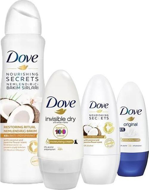 Sprey Deodorant Hindistan Cevizi, Roll-On Invisible Dry, Hindistan Cevizi ve Original
