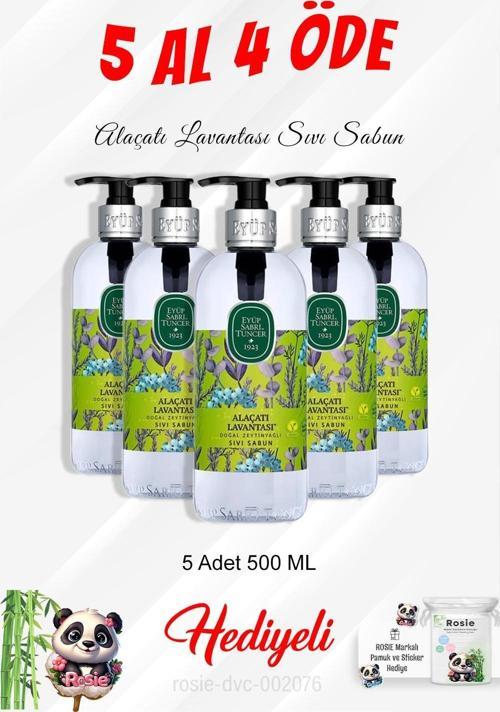  Sıvı Sabun 500 ML Alaçatı Lavantası 5 Al 4 Öde ve Rosie Pamuk