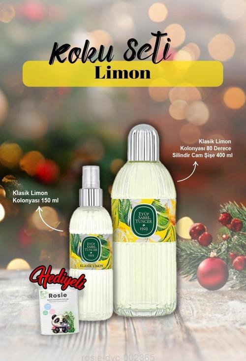 150 ml Kolonya, 80 Derece Silindir Kolonya 400 ml Çeşme Limonu ve Rosie Hediye