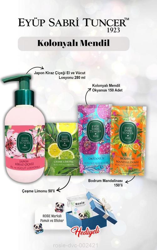150'li Okyanus ve Mandalina,Limon 50'li ve Kiraz Çiçeği Losyon 280 ml Rosie